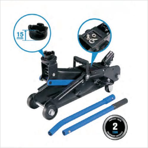 2T Trolley Jack 135-342mm, Net Weight 9.85kgs