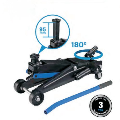 3T Trolley Jack 145-445mm,Net Weight 20kgs