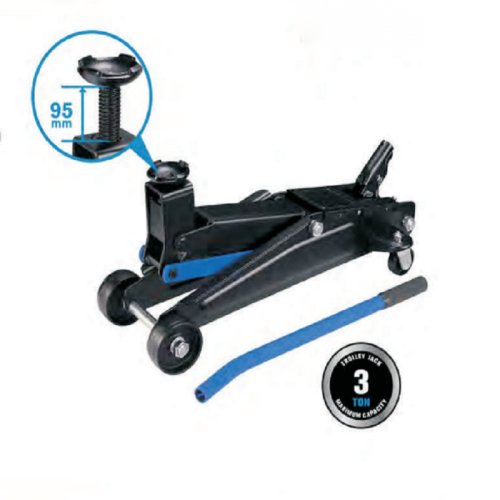 3T Trolley Jack 145-445mm,Net Weight 19.6kgs