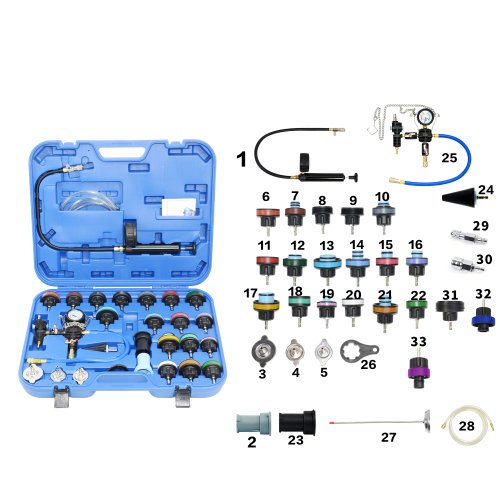 33pc Master Cooling Radiator Pressure Tester With Vacuum Purge 