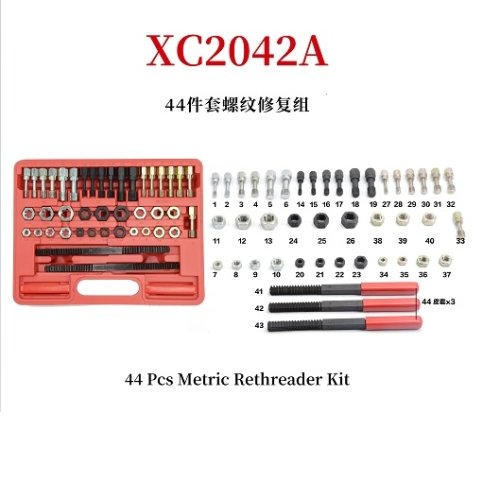 44 Pcs Metric Rethreader Kit