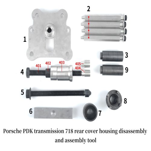 Porsche PDK transmission 718 rear cover housing disassembly and assembly tool