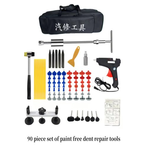 90 piece set of paint free dent repair tools