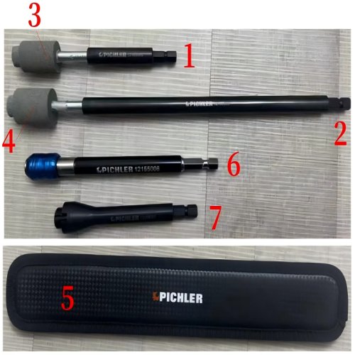 Milling and cleaning set for tyre valves 5 pcs.