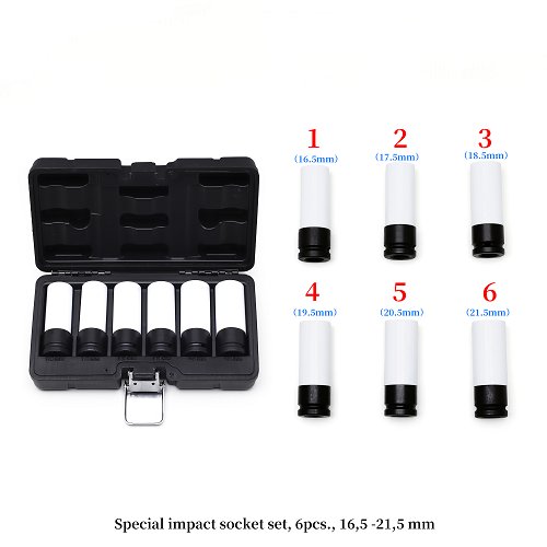 Special Impact Socket Set, 6pcs., 16,5 -21,5 mm