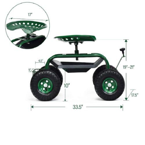 Rolling Garden Cart Work Seat