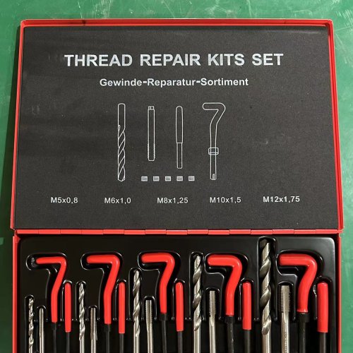 131 Piece Set of Thread Repair Tools (large iron box)