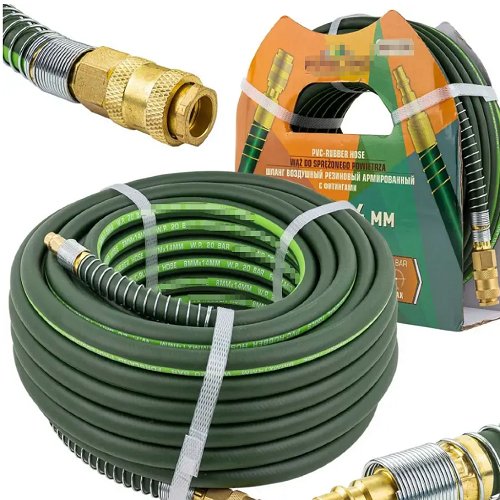 Rubber-Reinforced Air Hose With Fittings