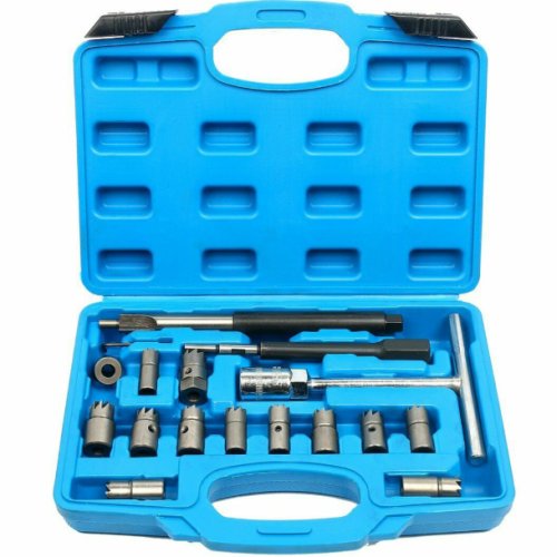 17-Piece Diesel Fuel Injector Nozzle Reamer Tool Set