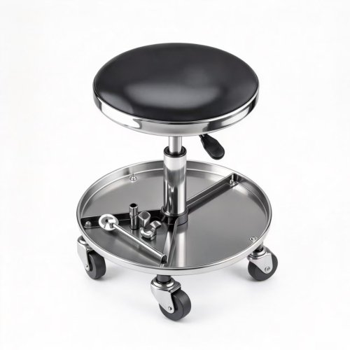 Height Adjustable Mechanic Seat with Tool Tray