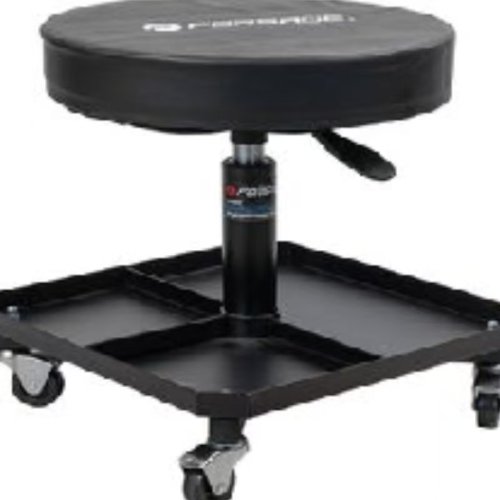 Height Adjustable Mechanic Seat with Square Tool Tray